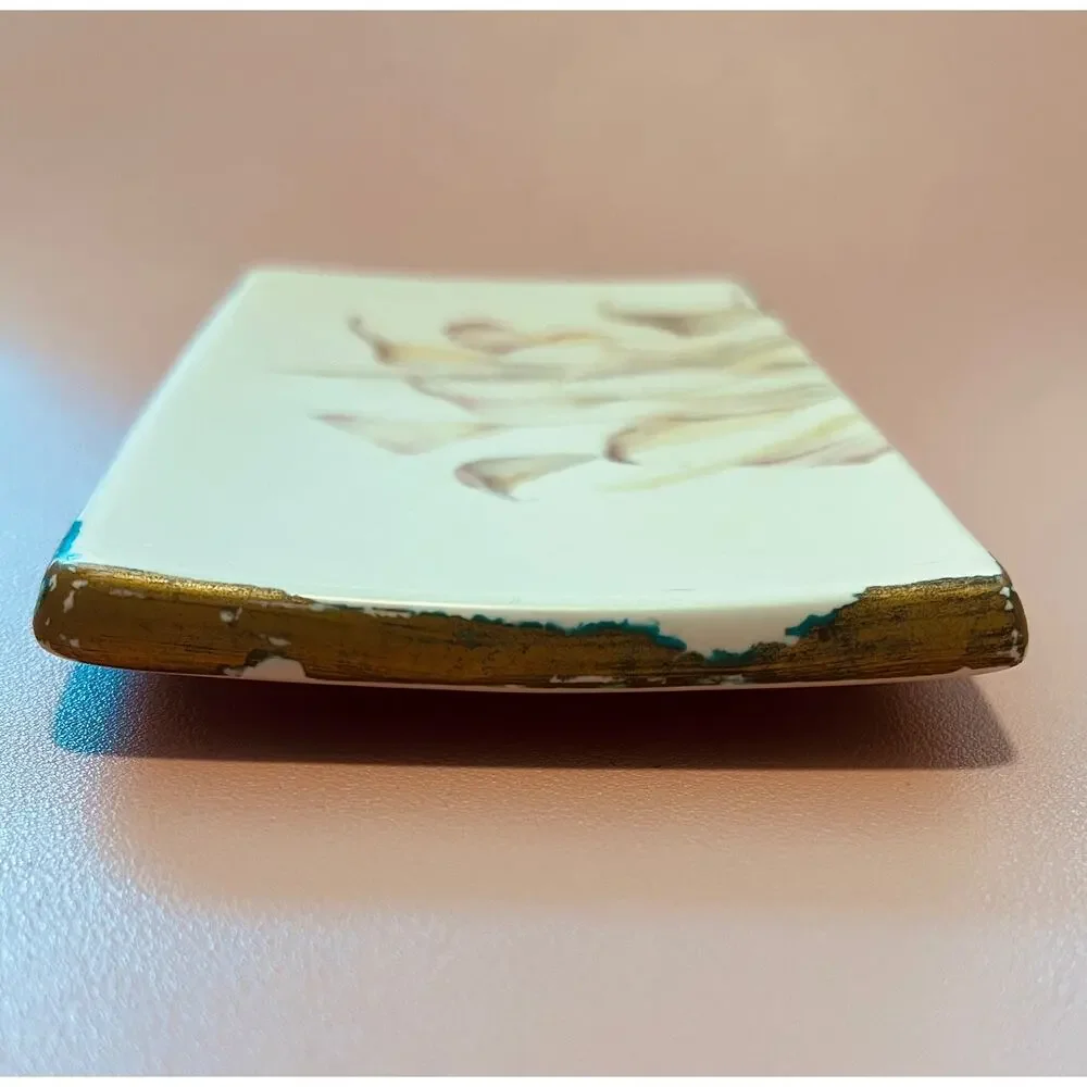 CROSCILL Cheri Blum Canna Lilies Bathroom Soap Dish‎ Decor From Vintage Set